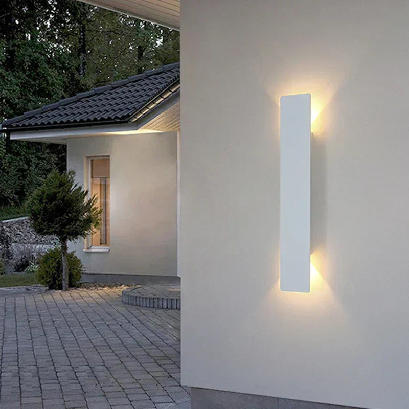 Wall Lamp with Sleek Outdoor Vertical Design and Warm LED Light