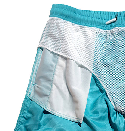Men's Swim Shorts in Quick-Drying Fabric with Elastic Waistband