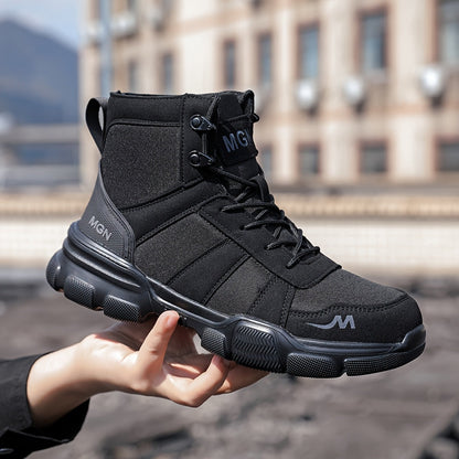 Shoes with Men's Safety Steel Toe for Puncture-Resistant and Slip-Resistant