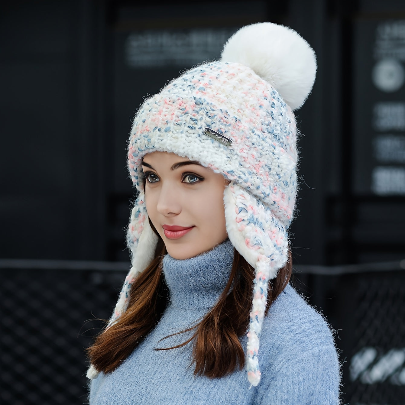 Olivia Warm Winter Hat for Knitted Hat with Fleece and Ear Flaps