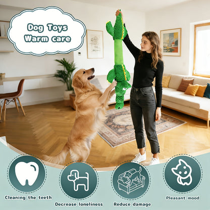 Toy with Sturdy Crocodile Dog Squeaker for Tug-of-War and Interactive Play