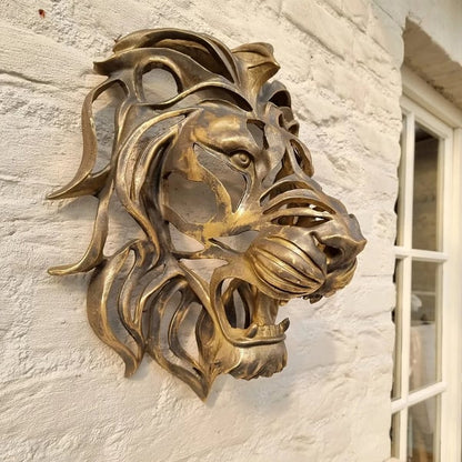 Metal Lion Head Wall Decoration for Elegant and Strong