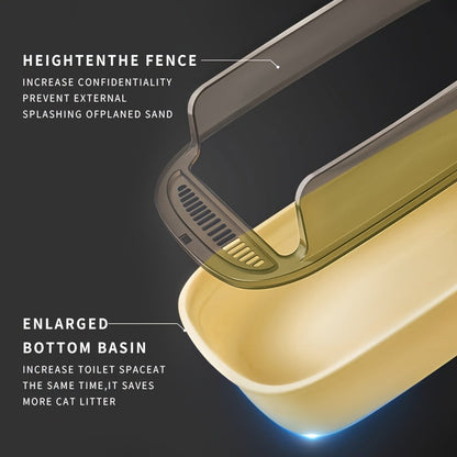 Cat Litter Tray with Raised Edge and Scoop with Splash-Free and Practical Design