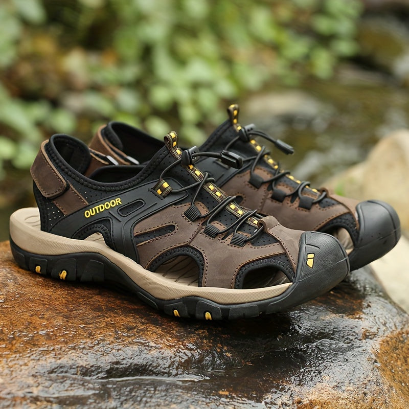 Sandals with Men's Outdoor Walking Closed Toe and Non-Slip Sole