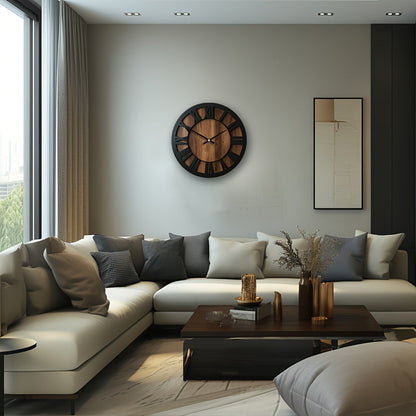 Clock with Wooden Wall Open Dial Design for Stylish and Decorative