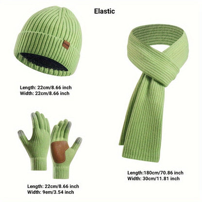 Set Joyful Winter for Hat, Scarf, and Gloves for Couples