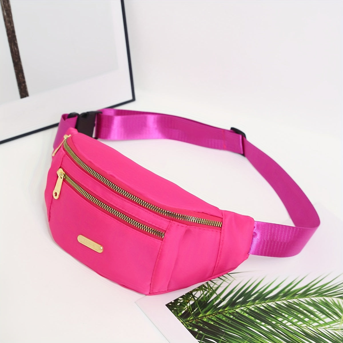 Bag with Lightweight Bum Design for Women with Multiple Zipper Pockets and Adjustable Strap