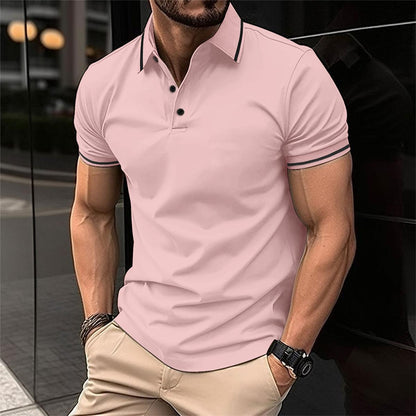 Men's Polo Shirt with Short Sleeves and Modern Fit