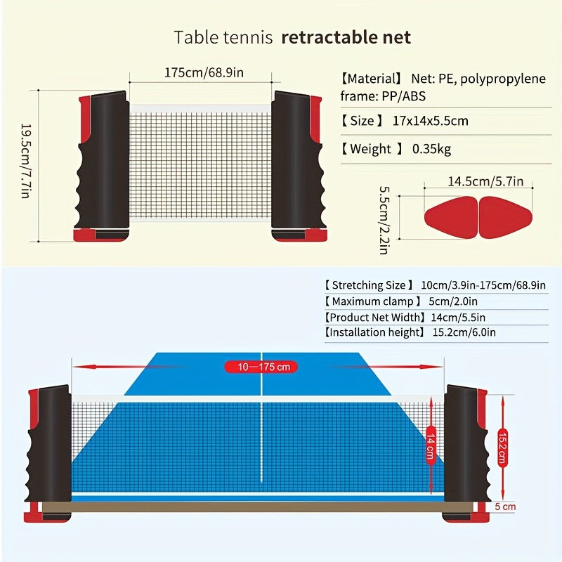 Table with Por Table Tennis Set for Ideal for Outdoors and Home