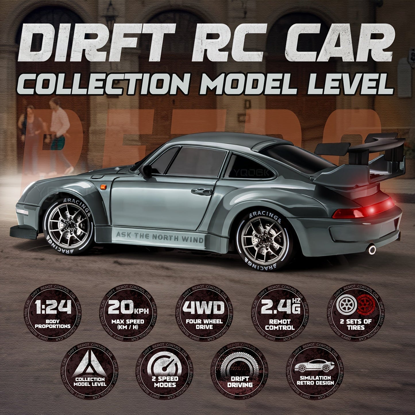 Ultimate Drift Racer 1:24 for RC Car with Illuminated Wheels