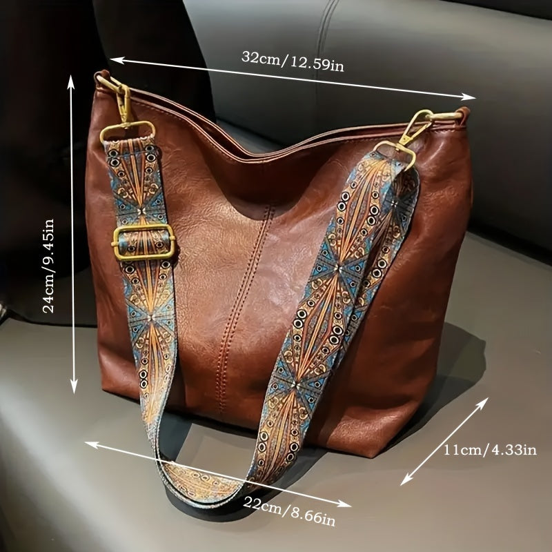 Bag Wide Geometric for Large Capacity Crossbody with Retro Vibe