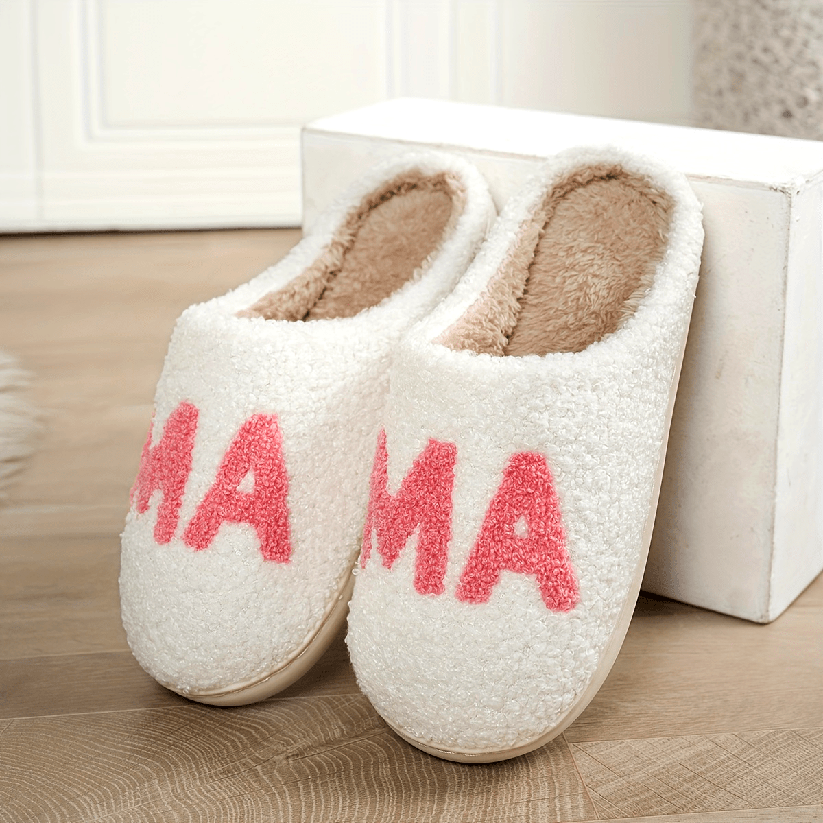 Velvet Slippers with MAMA for Soft and Comfortable Slippers for Mother's Day