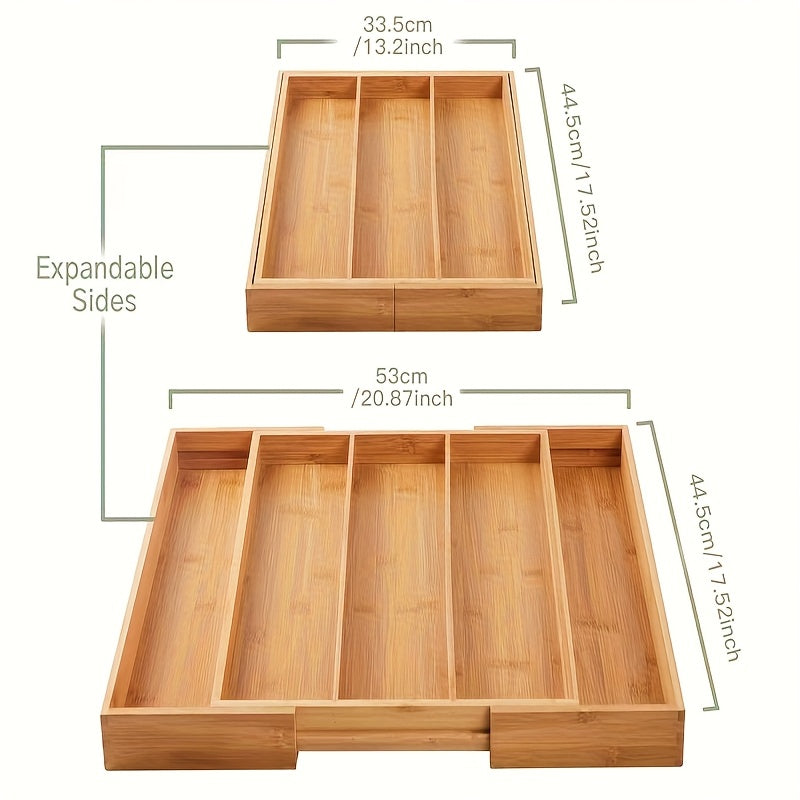 Organiser Bambooextend Cutlery for Expandable and Organised