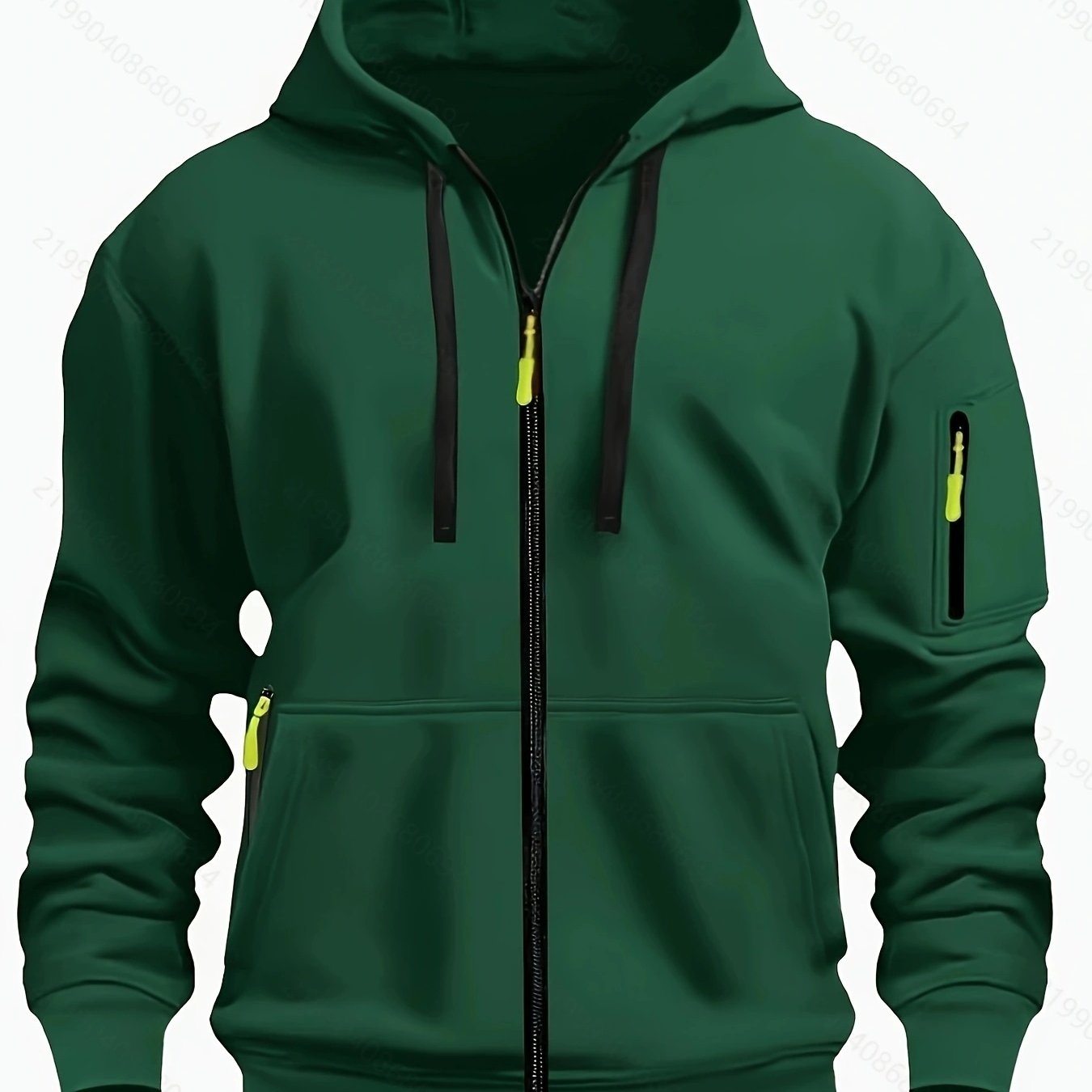 Men's Zip-Up Hoodie with Hood for Casual Outdoor Sweatshirt