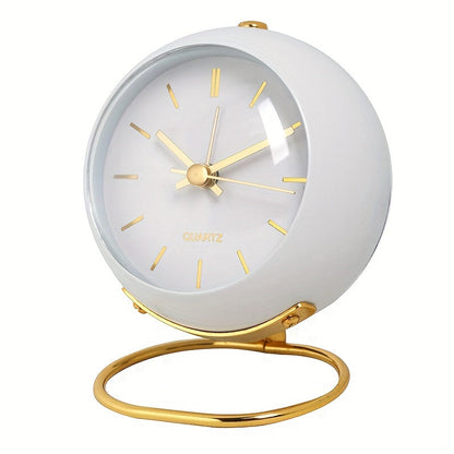 Clock Nordic Silent Desk for Luminous Hands & Metal Frame