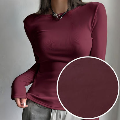 Ladies Thermal Long Sleeve Top for Autumn and Winter for Comfortable and Warm Basic Item