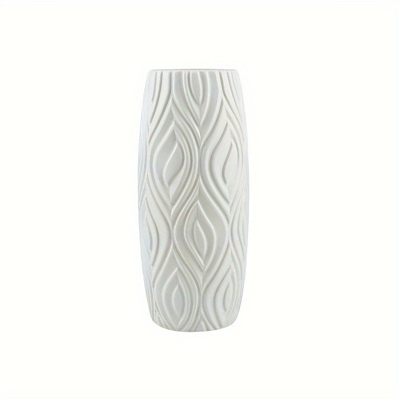 Vase with Decorative Plastic Geometric Relief for Modern and Unbreakable