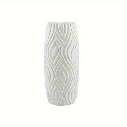Vase with Decorative Plastic Geometric Relief for Modern and Unbreakable