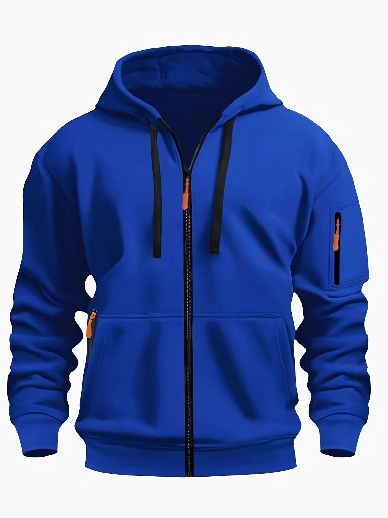 Men's Zip-Up Hoodie with Hood for Casual Outdoor Sweatshirt