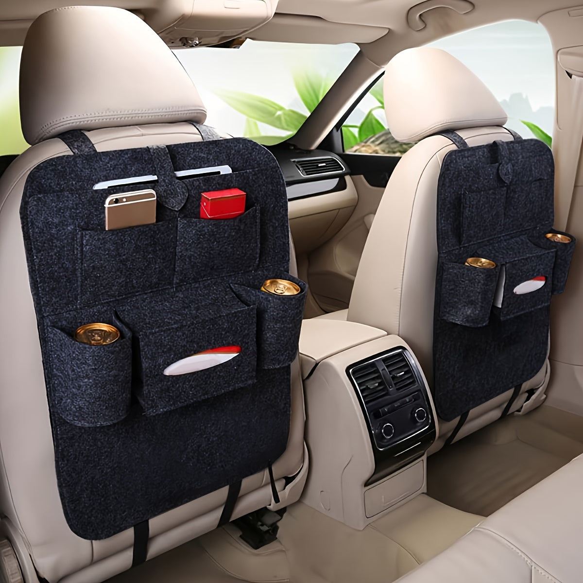 Organiser with Car Seat Storage Pockets and Tablet Holder for Back Seat