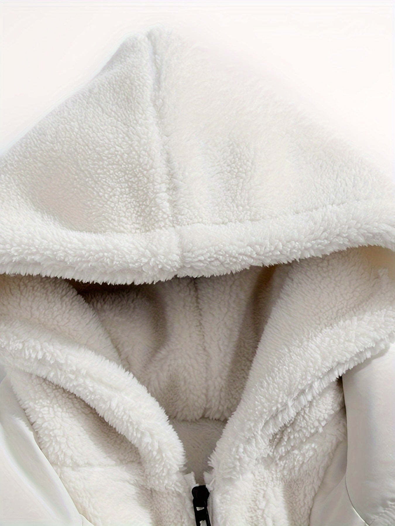 Padded Winter Coat with Teddy Lining and Hood for Casual Unisex Model