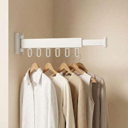 Rack with Retractable Wall Drying Design for Clothes with Space-Saving and Sturdy Design