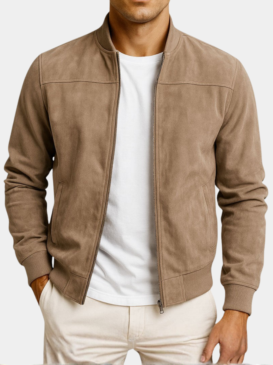 Stylish Men's Summer Jacket with Suede Look and Comfortable Modern Fit