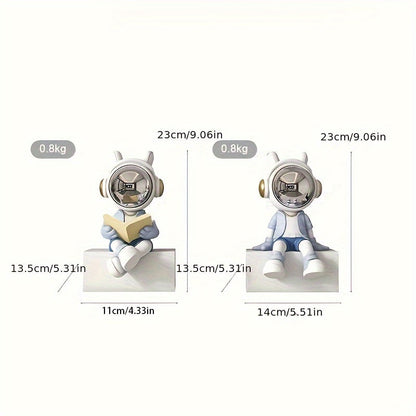 Decorative Astronaut Figurine Bookend for Living Room and Office Interior