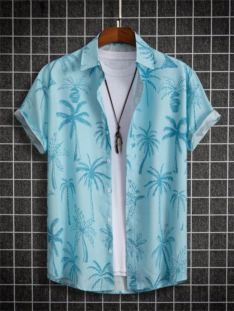 Tropicwave Men's Palm Print Shirt for Fresh and Fashionable