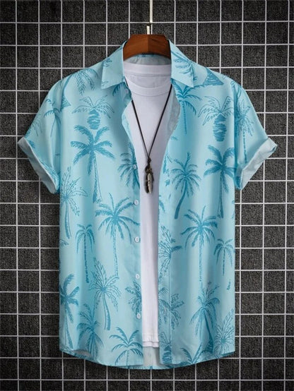 Tropicwave Men's Palm Print Shirt for Fresh and Fashionable