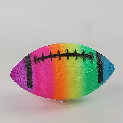Games Colourful Rainbow Rugby Ball for Outdoor Play and Active