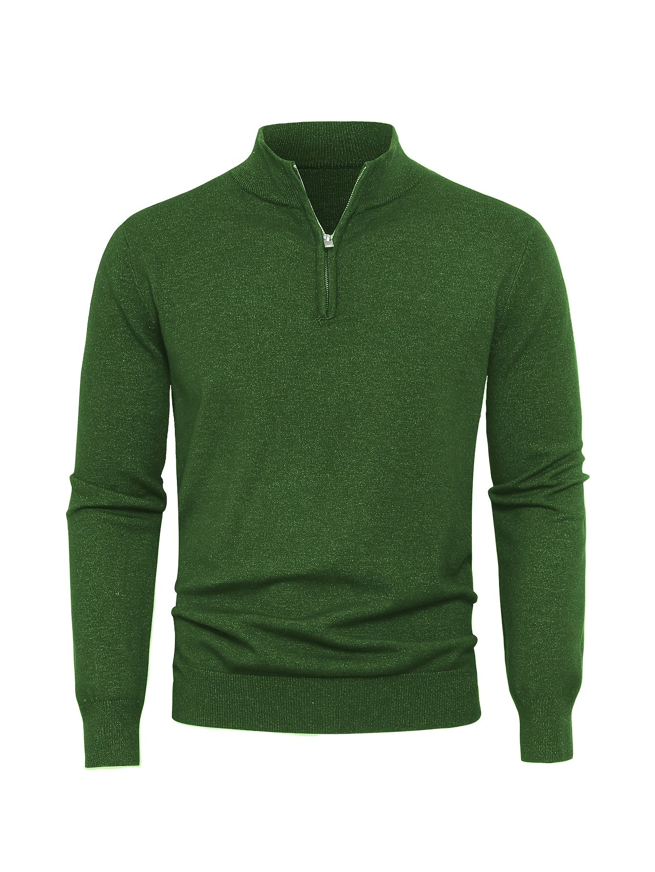 Men's Knitted Jumper with Half Zip with Warm High-Neck Style for Autumn and Winter