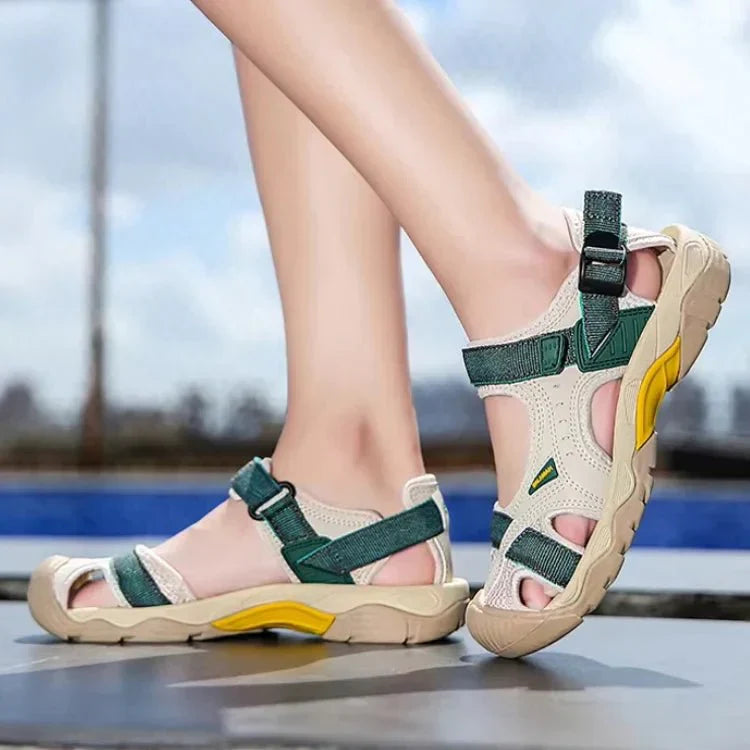 Sandals with Unisex Outdoor Cushioned Sole and Adjustable Straps