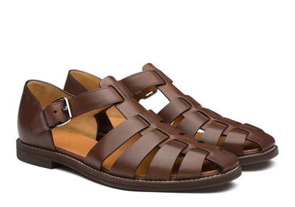 Sandals with Men's Summer Closed Toe and Adjustable Buckle