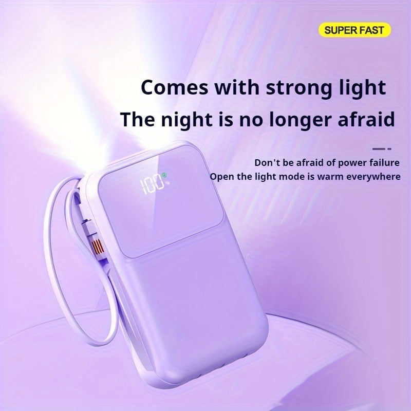 Ultimate Portable Power Bank 10000mah for Fast Charging with Built-in Cables