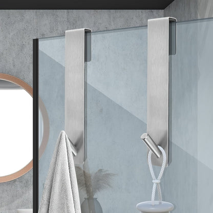 Hooks with Modern Steel Glass Door Set for Stylish, Silent and Practical