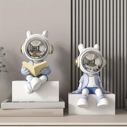 Decorative Astronaut Figurine Bookend for Living Room and Office Interior