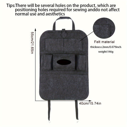 Organiser with Car Seat Storage Pockets and Tablet Holder for Back Seat