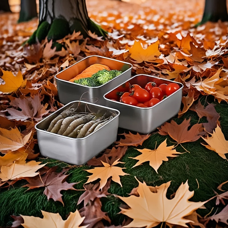 Set 7-Piece Stainless Steel Food Storage for Leak-Proof and Stackable Containers