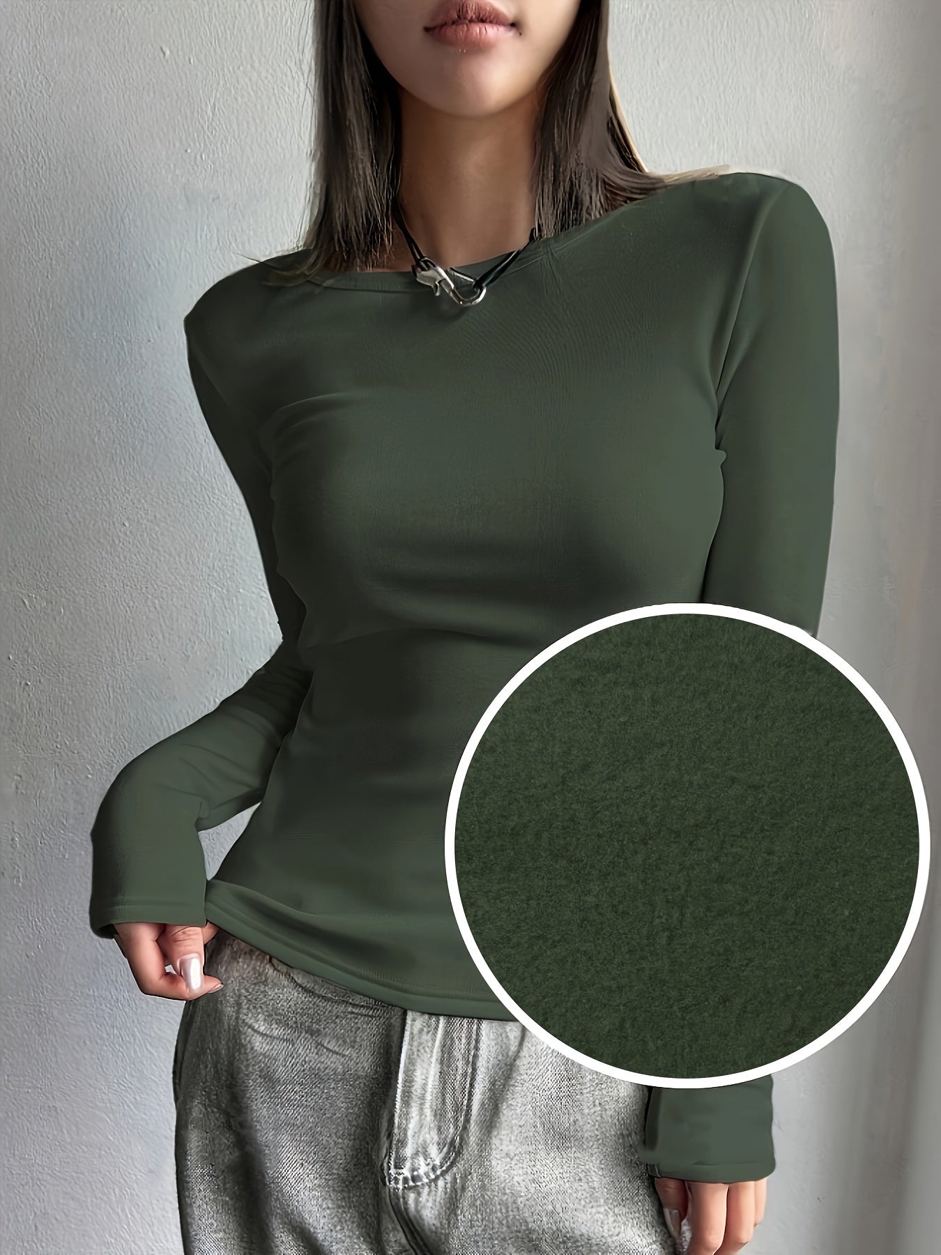 Ladies Thermal Long Sleeve Top for Autumn and Winter for Comfortable and Warm Basic Item