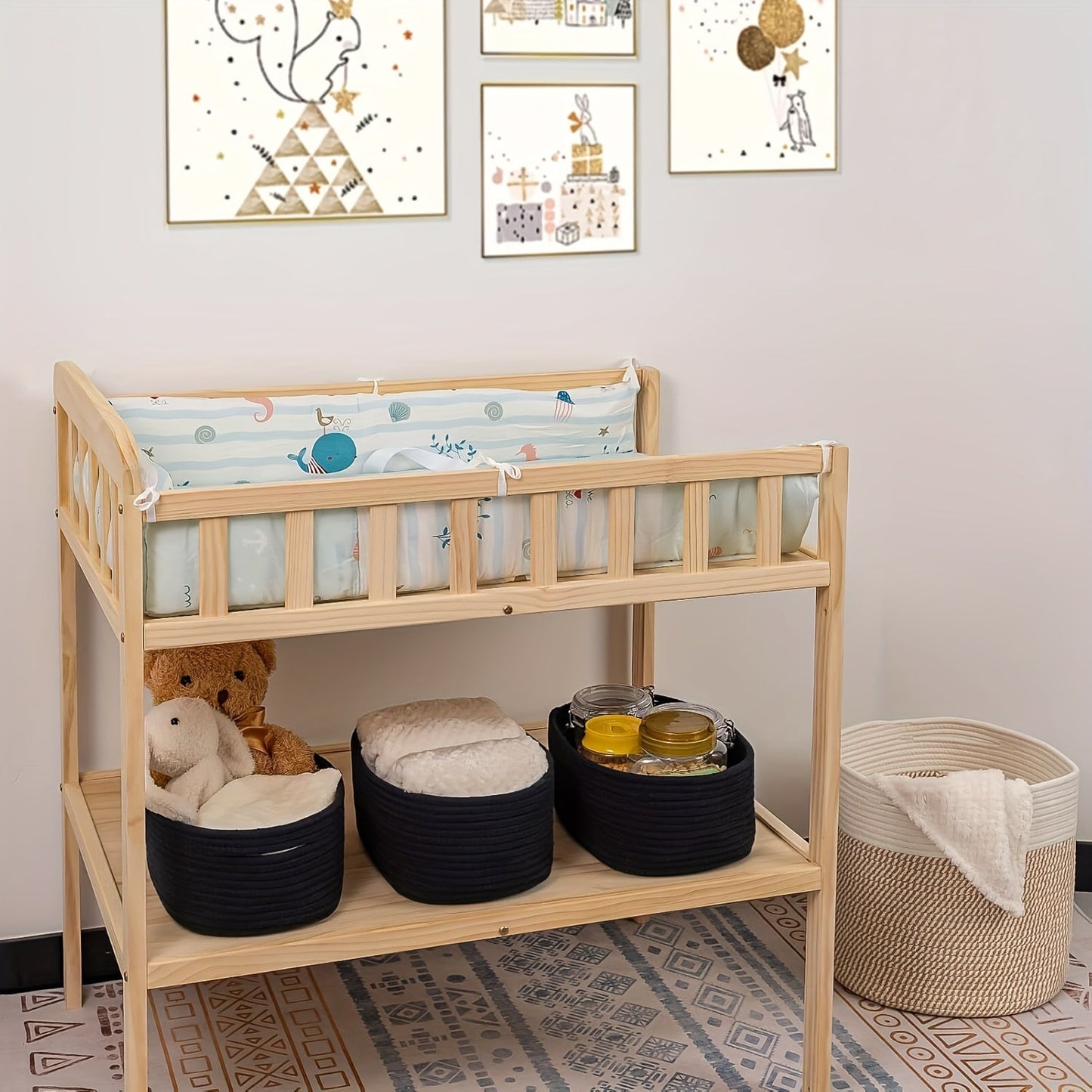 Storage Basket with Modern Woven Design for Wardrobe and Desk with Compact and Stylish Design
