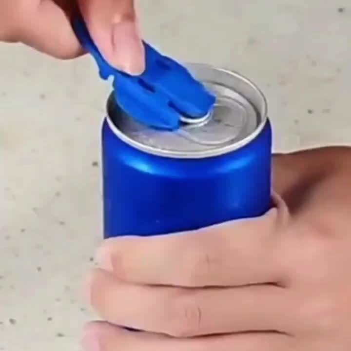 Tool with Compact Can Opener Design for Beverage Cans with Ergonomic Grip