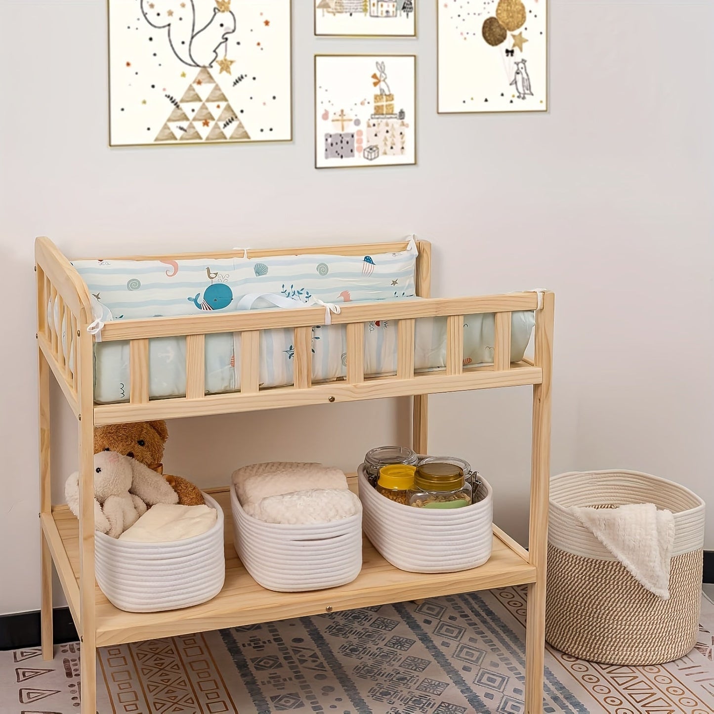 Storage Basket with Modern Woven Design for Wardrobe and Desk with Compact and Stylish Design