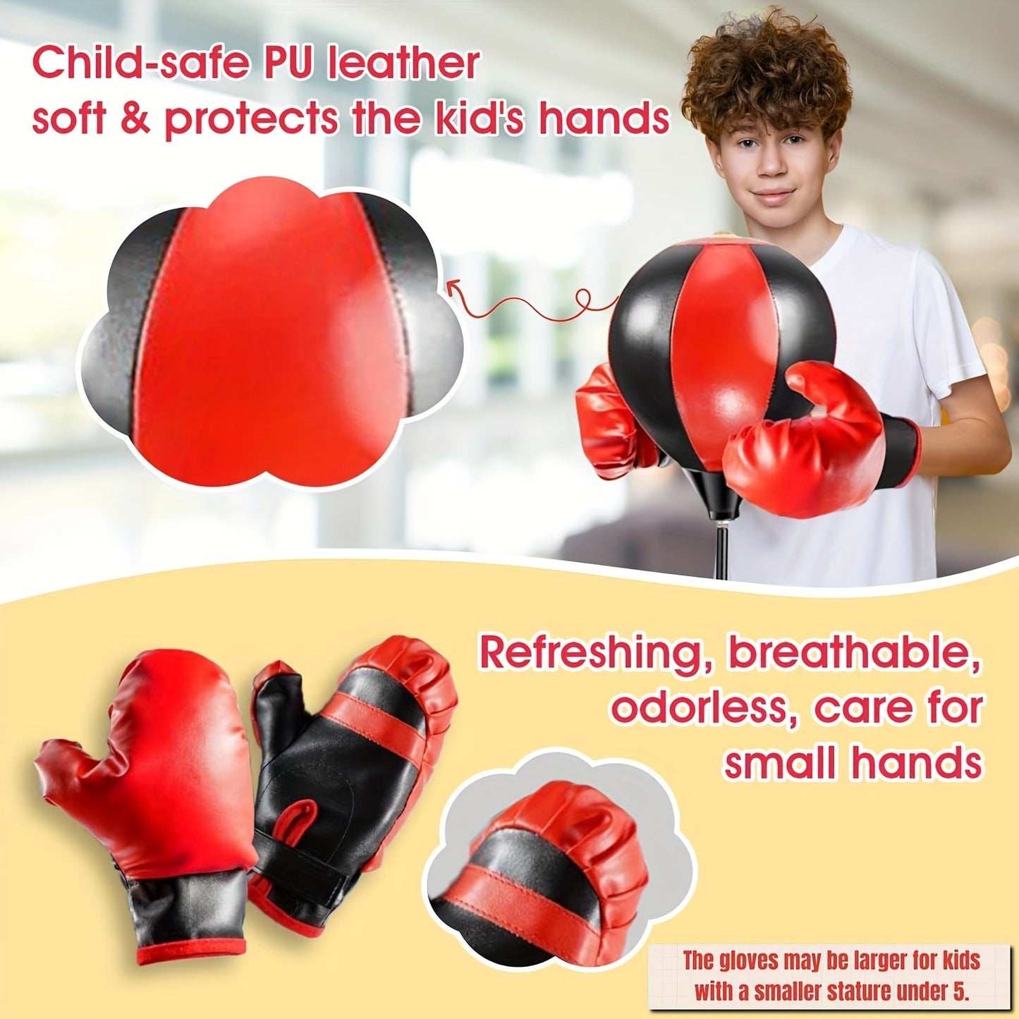 Bag Junior Punching for Adjustable Punching Bag with Gloves for Children