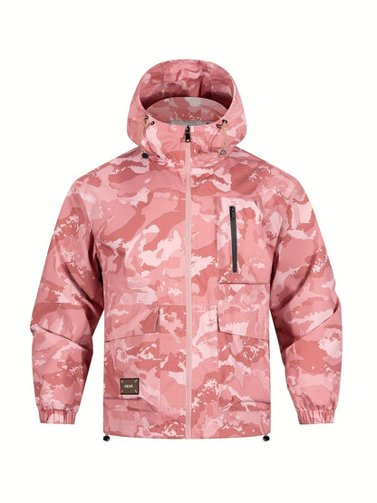 Men's Jacket with Camouflage Pattern and Hood for Casual and Comfortable