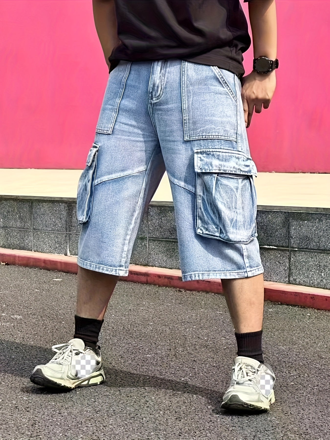 Casual Men's Denim Cargo Shorts for Robust and Practical for Daily Use