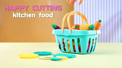 Set with Educational Cutting Food, Fruit, and Vegetables for Perfect