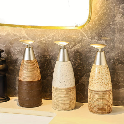 Ceramic Soap Dispenser with Pump Mechanism for Bathroom Accessory