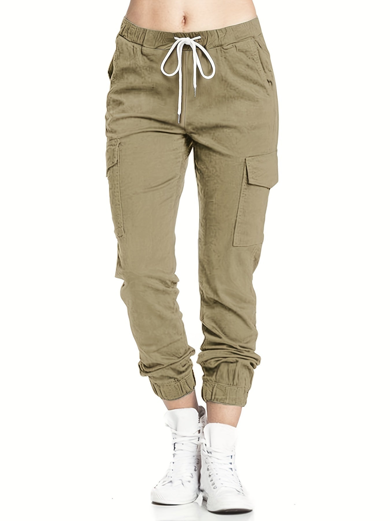 Ladies' Cargo Trousers with Pockets and a Comfortable Fit for Casual Everyday Wear