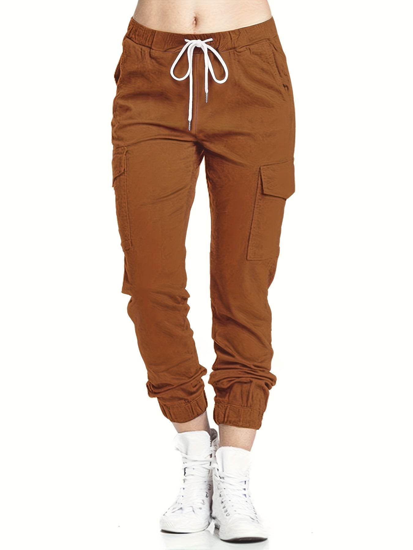 Ladies' Cargo Trousers with Pockets and a Comfortable Fit for Casual Everyday Wear
